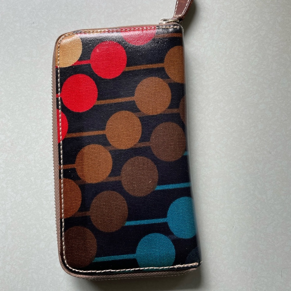 Vintage “Lollipop” Orla Kiely zip wallet large.
